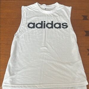 Adidas White Sleeveless Tank Top